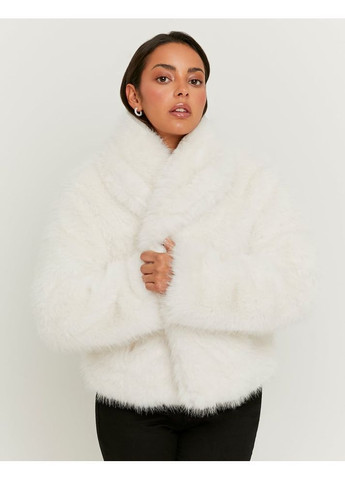 Біла демісезонна куртка зі штучного хутра жіноча Tally Weijl