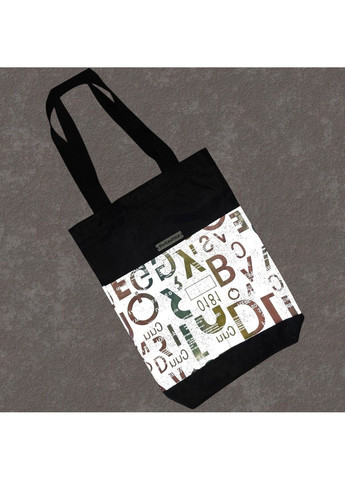 Сумка-шопер Оксфорд черная — светоотражающие карманы Неоновые Буквы, прочный и стильный Svitashka (369489623)