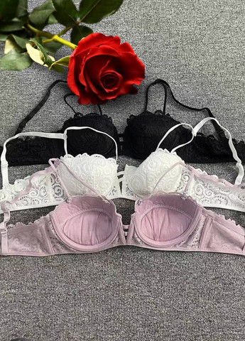 Білий підлітковий бюстгальтер sony з мереживом 80a lilac (7064) FS з кісточками нейлон