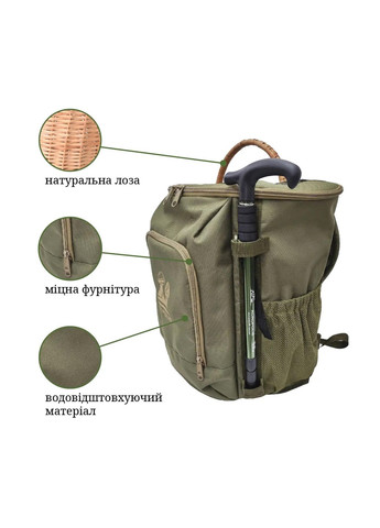 Рюкзак с 2 плетеными корзинами для грибника РНГ-8 Acropolis (329740713)