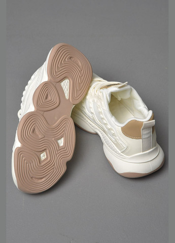 Молочні Осінні кросівки чоловічі молочного кольору на шнурівці Let's Shop
