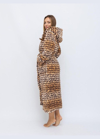 Теплый махровый халат женский шарпей Леопардовый (П4К-am-f-halat-005-03) No Brand (316230842)