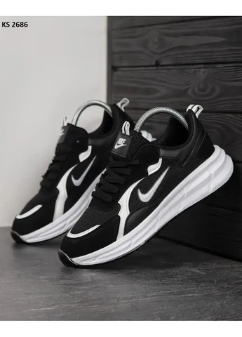 Білі кросівки чоловічі nike racer black white найк рейсер білі демісезон No Brand