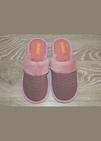 Сиреневые тапочки женские домашние No Brand с логотипом