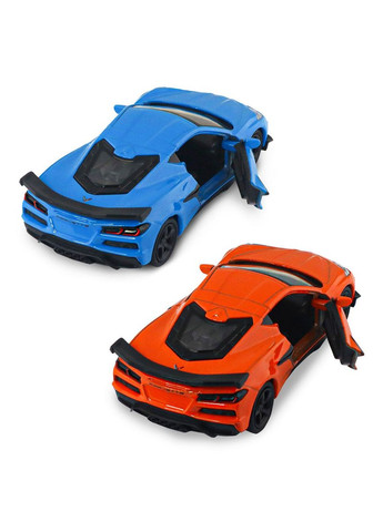 Автомодель - Chevrolet Corvette Z06 2023 (оранжевый, светло-голубой) TechnoDrive (342752915)