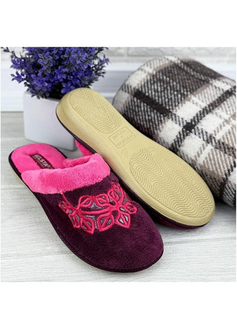 Тапочки кімнатні жіночі Е-00209-5 Бордові No Brand (367082381)