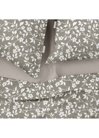 Двоспальний комплект на резинці BEIGE FLOWERS CS1 Ранфорс 180х220 см Cosas (307387092)