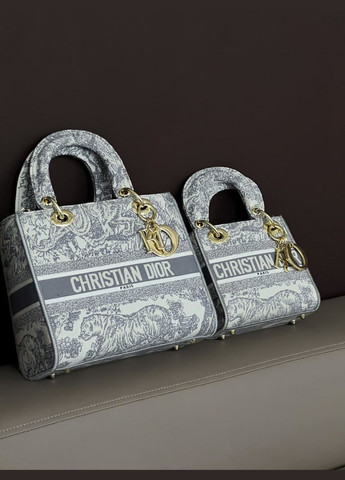 Женская сумка Кристиан Диор Lady small серый тигр No Brand (322415460)