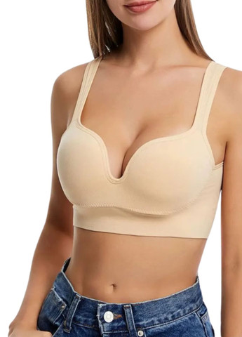 Бежевий топ жіночий топ із формованими чашками wonderful short (1719-42-01) Macarena без кісточок