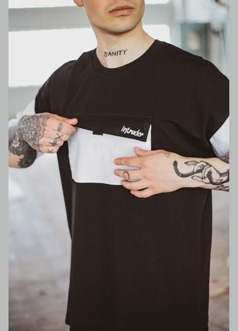 Черно-белая 2 в 1 футболка + шорты трикотаж высокого качества No Brand