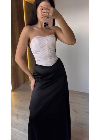 Черная повседневная однотонная юбка женская KaraMix