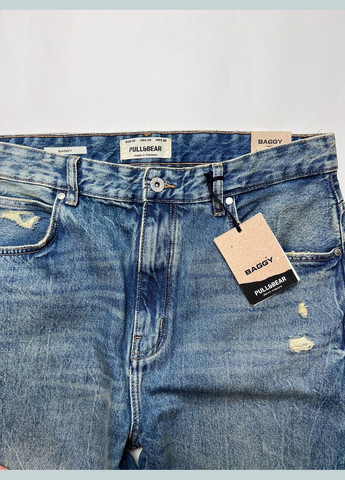 Синие повседневный, джинсовые, кэжуал брюки Pull&Bear