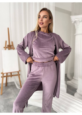 Темно-бежева всесезон піжама кофта + футболка + брюки Україна UMButik