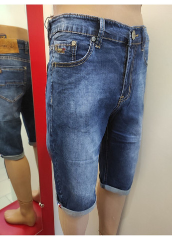 Шорты мужские джинсовые бриджи стрейч отворот 33 синие Captain (369163462)