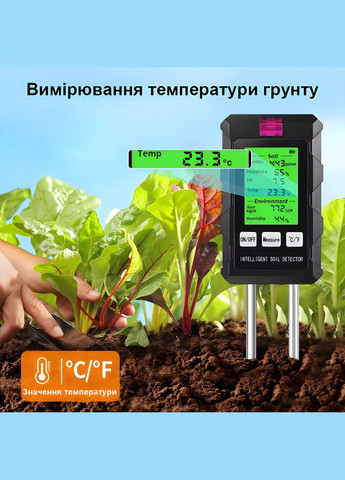 Аналізатор ґрунту ST-03 6 в1 — pH, вологість ґрунту і повітря, температура, освітленість, родючість Flo (331913555)