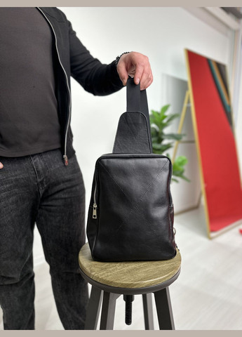 Шкіряна сумка Слінг 2 Чорний Флотар Dekey (351898875)