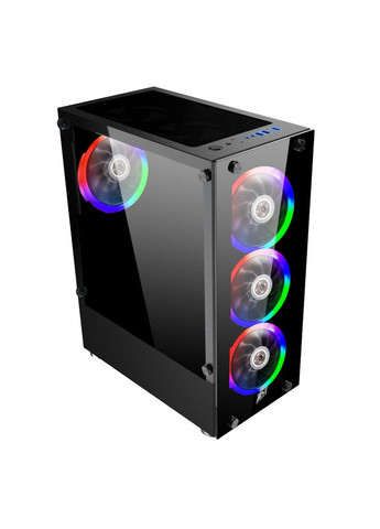 Корпус V2-A-BK-4F1 Black без БП 1STPLAYER (351559675)