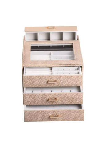 Скринька для прикрас з еко шкіри 3 яруси органайзер для ювелірних виробів HP-5-16CR Yiwu (353503046)