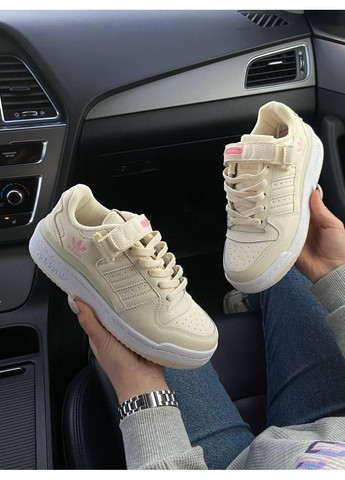 КРОССОВКИ ЖЕНСКИЕ ADIDAS FORUM CREAM BEIGE АДИДАС ФОРУМ No Brand бежевые демисезоны (368867440)