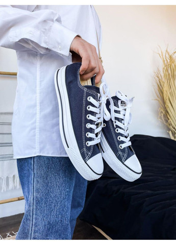КЕДИ ЖІНОЧІ CONVERSE LOW NAVY BLUE КОНВЕРС No Brand білі демісезони (369389767)