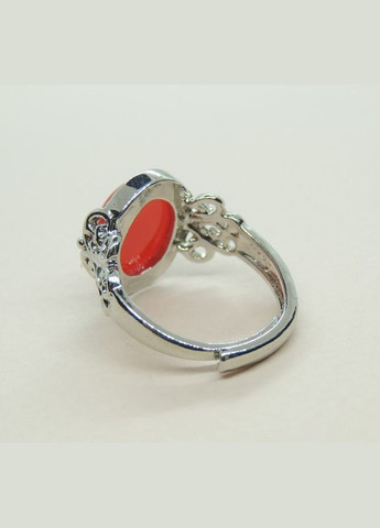 Кольцо с красным камнем перстень мед серебро с большим красным камнем и узорами р. регулируемый Fashion Jewelry (285110836)
