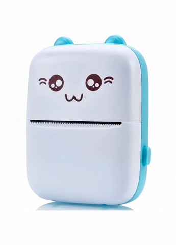 Детский мини принтер с набором бумаги 2 шт + фломастеры Белый с бирюзовым No Brand (299153192)