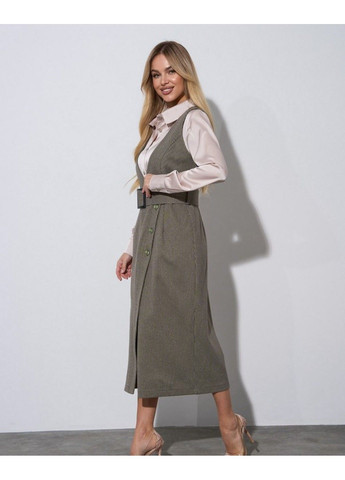 Оливковое (хаки) деловое платья 14975 хаки ISSA PLUS