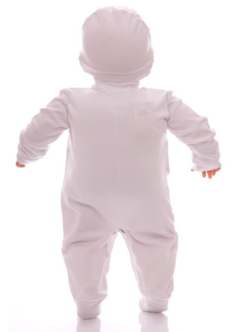 Человечек с шапочкой для мальчика интерлок Ангелочек белый 56 см (40417) BABYKROHA (297199628)