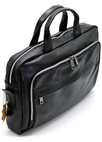 Сумка портфель через плечо для мужчин из натуральной кожи для документов А4 с отделением для ноутбука Черный 40579 TARWA (361401000)