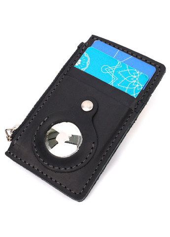 Вертикальный картхолдер с держателем для Apple AirTag из натуральной кожи черный (sku_11626) No Brand (330012874)