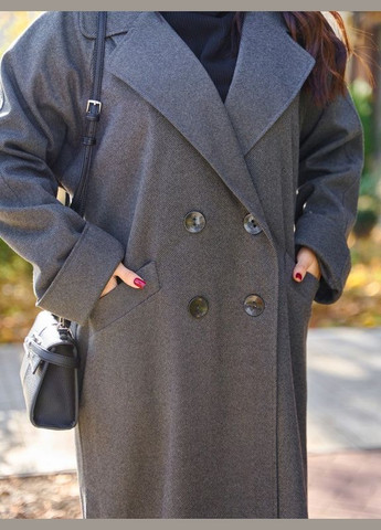 Сіре демісезонне Пальто 14947 сіре ISSA PLUS