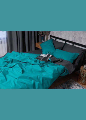 Комплект постільної білизни Бязь Gold Люкс полуторний 143х210 наволочки 4х70х70 (MS-820002702) Moon&Star Gray Green (286761857)