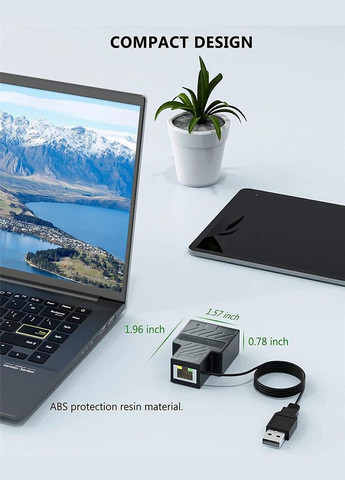 Сетевой коммутатор (разветвитель) на 2 порта RJ45 10/100 Мбит/с No Brand (306557633)