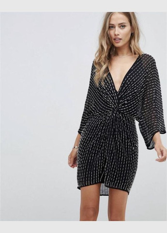 Чорна сукні міні з паєтками вечірня Asos