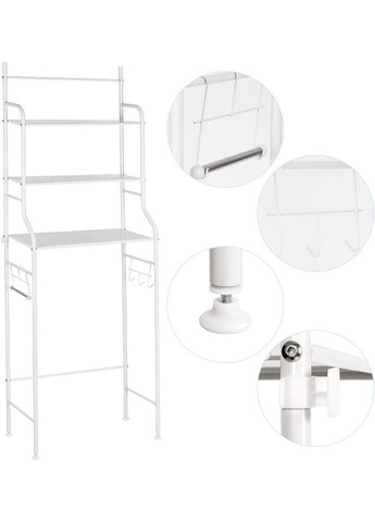 Полка-стеллаж над унитазом из нержавеющей стали Toilet Rack R30895 White No Brand (350349282)