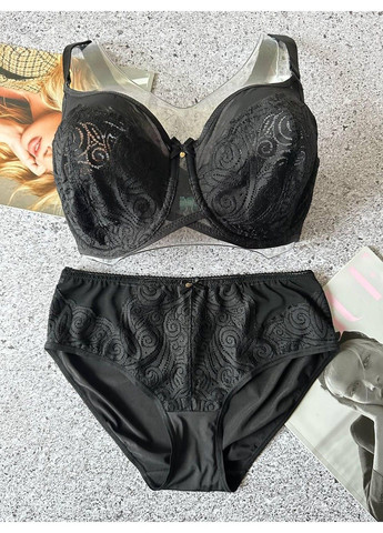 Черный женское нижнее белье комплект на 5 размер черный Lanny Mode