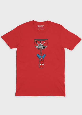 Красная демисезонная футболка для мальчика с принтом супергероя - человек-паук (ts001-1-sre-006-014-039-b) Modno