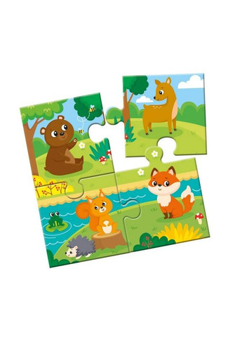 Многократная водная раскраска – пазл. Лесные животные РАНОК (370077740)