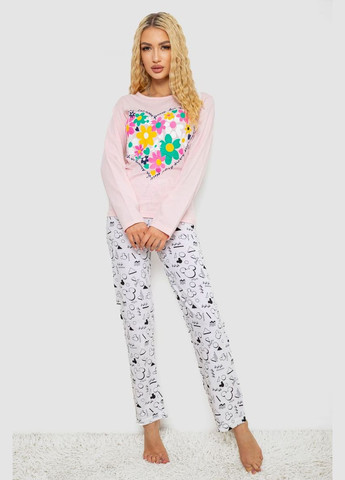 Розовая пижама женская с принтом, 243r1051 Ager