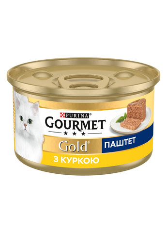 Влажный корм Gold для взрослых кошек, паштет, с курицей, 85 г Gourmet (330007526)