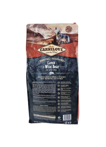 Сухий корм Lamb & Wild Boar для дорослих собак всіх порід, ягня та кабан, 12 кг Carnilove (363196510)