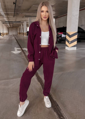 Базовый повседневный костюм вельветовый двойка: рубашка на кнопках + штаны на резинке Tik-Tak (324162247)