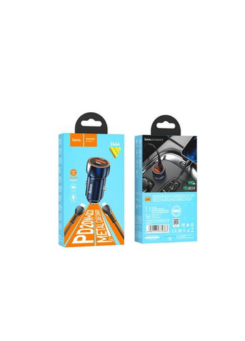 Автомобильное зарядное устройство Z46A dual port(1C1A) car charger set(Type-C to Type-C 1m) Black Hoco (325219213)