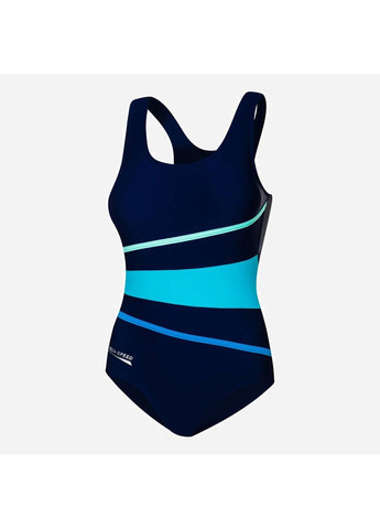 Темно-синій демісезонний купальник злитий жіночий stella 352-410 36 (s) темно-синій/бірюзовий (5908217668882) Aqua Speed