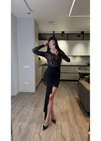 Чорна жіноча мереживна сукня Osoblyva