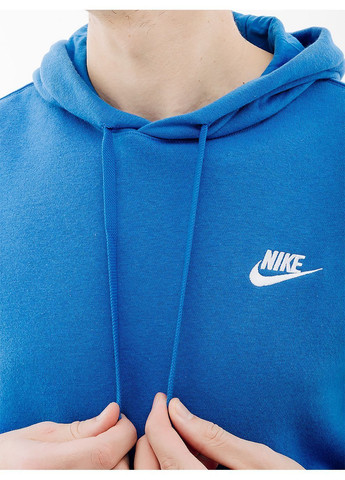 Мужское Худие M CLUB HOODIE PO BB Голубой Nike (333955631)