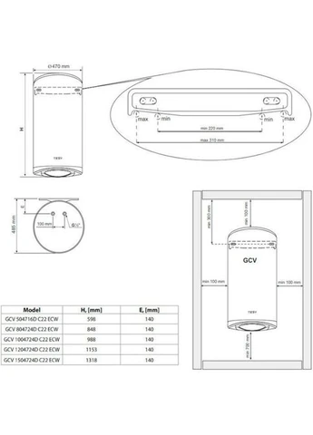 Бойлер ModEco Cloud 100L GCV 100 47 24D C22 ECW (305084) [127465] TESY (400894776)