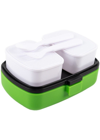 Ланчбокс для їжі на 2 відділення 1150 мл з приладдям:виделка,ложка,2емкості К23-180-4 Kite (362947353)