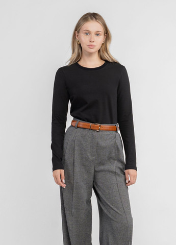 Лонгслив женский W17.03.02.530 черный из тонкого джерси Arber (361109160)