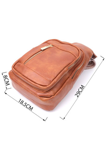 Слинг сумка для женщин из экокожи с карманами и отверстием для наушников рыжая (sku_22749) No Brand (329853384)